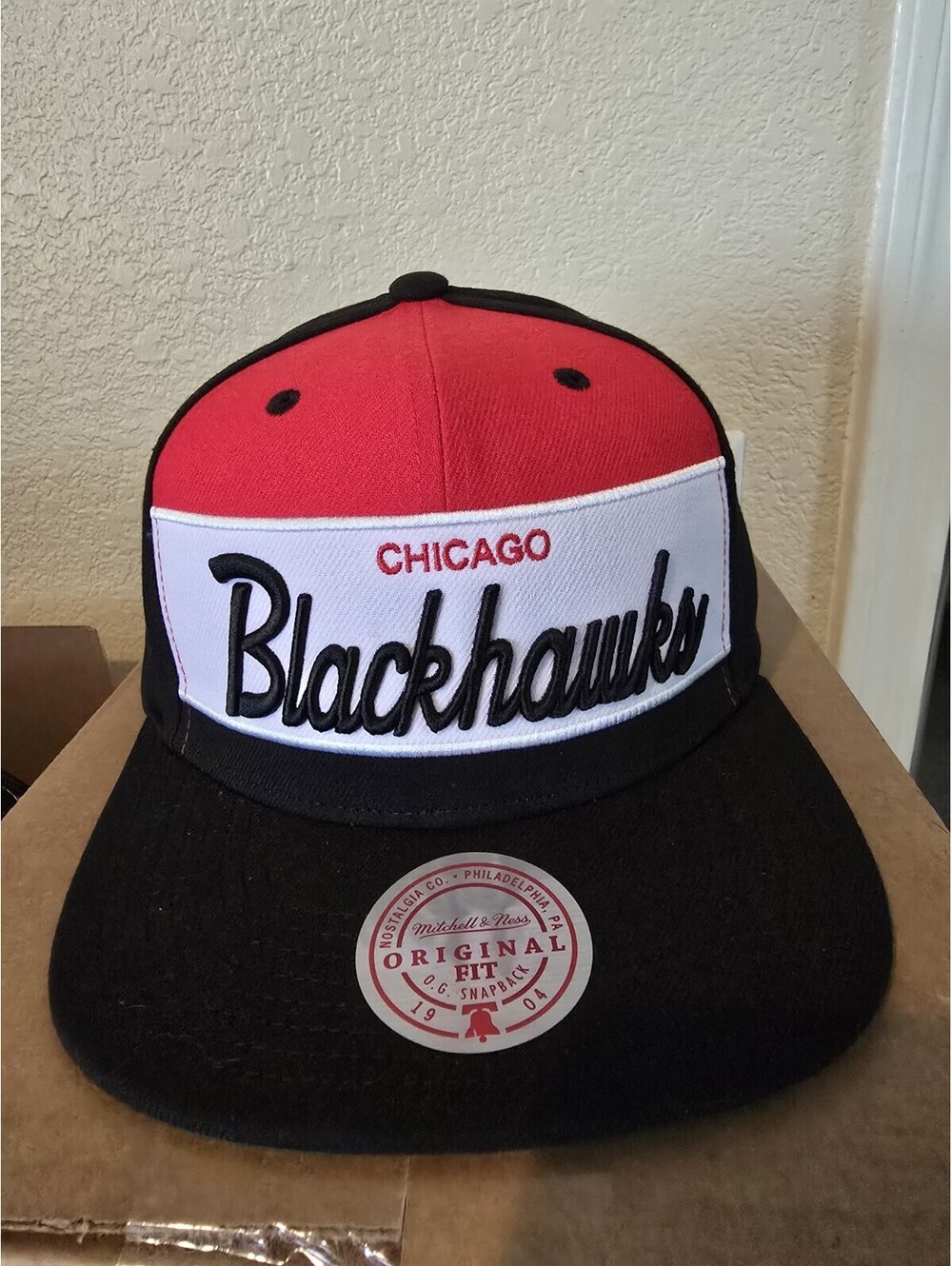 Chicago Blackhawks Mitchell & Ness Original Fit Snapback Adjustable Hat Black